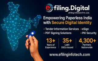 Digital Signature Certificates (DSC), Efiling Infotech Pvt. Ltd., PKI Security, eSign Services, Digital Transformation, IT Consultancy, Paperless Transformation, Tender Information & GEM Consul