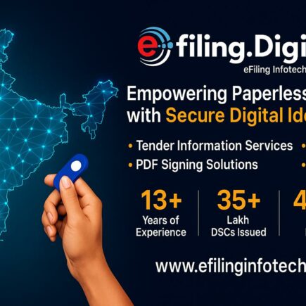 Digital Signature Certificates (DSC), Efiling Infotech Pvt. Ltd., PKI Security, eSign Services, Digital Transformation, IT Consultancy, Paperless Transformation, Tender Information & GEM Consul