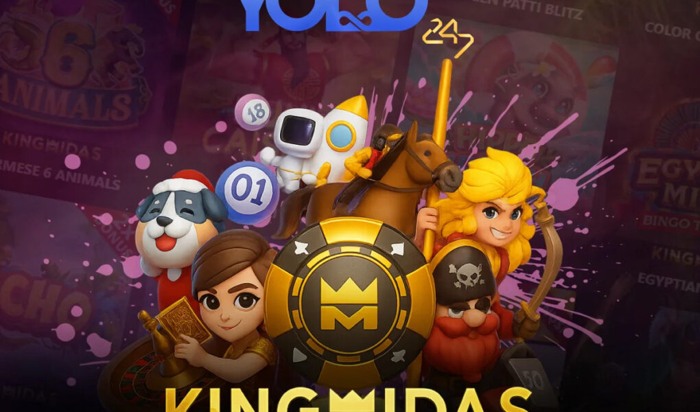 Yolo247.io homepage displaying the Kingmidas Games section on screen