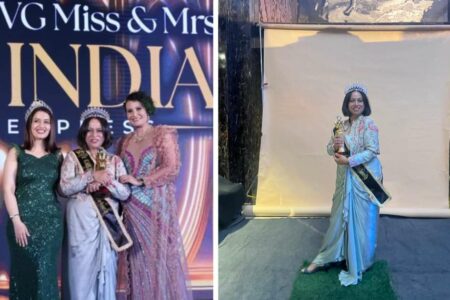 Delhi Saree Designer VG Mrs India 2025 Handloom Sarees Delhi Pageant Contestant Business Owner Indian Textile Artisan Empowerment Vandana Singh Designer Heritage Saree Collection