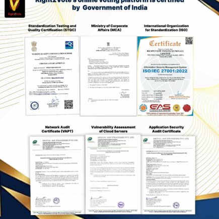 #Right2Vote #eVoting #OnlineVoting #DigitalDemocracy #SecureVoting #ElectionTechnology #MadeInIndia #GovtApproved #STQCCertified #ISO27001 #MCACertified #CERTIN #VotingRevolution #WorldsBesteVotingPla